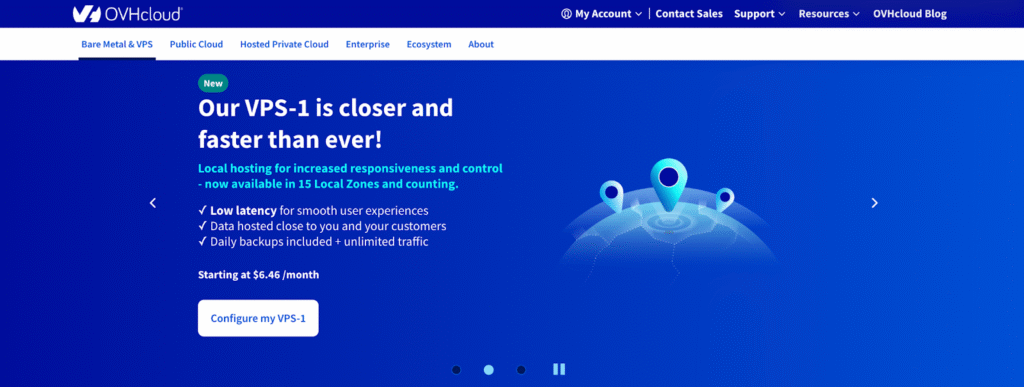 P&aacute;gina inicial da OVHcloud