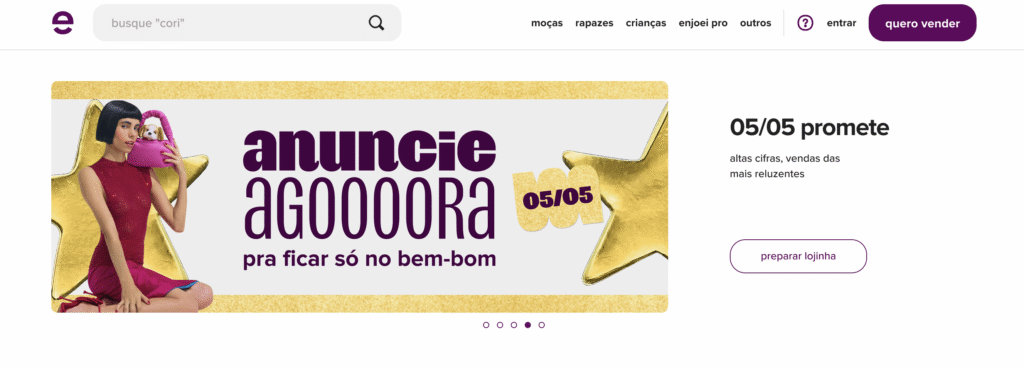 site da enjoei pra vender itens usados