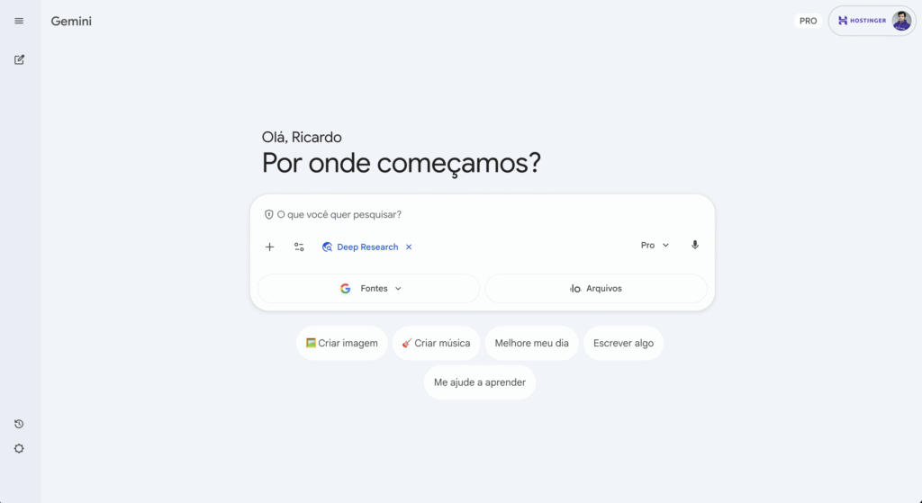 A ferramenta Deep Research do Gemini