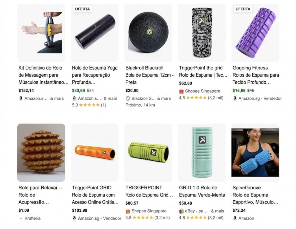 Produtos de saúde e bem-estar na SERP do Google