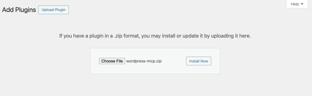 O menu de instalação de plugins do WordPress
