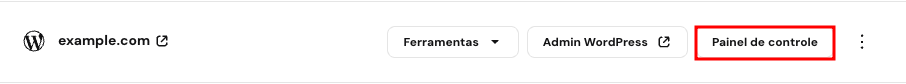 O botão WP Admin no hPanel
