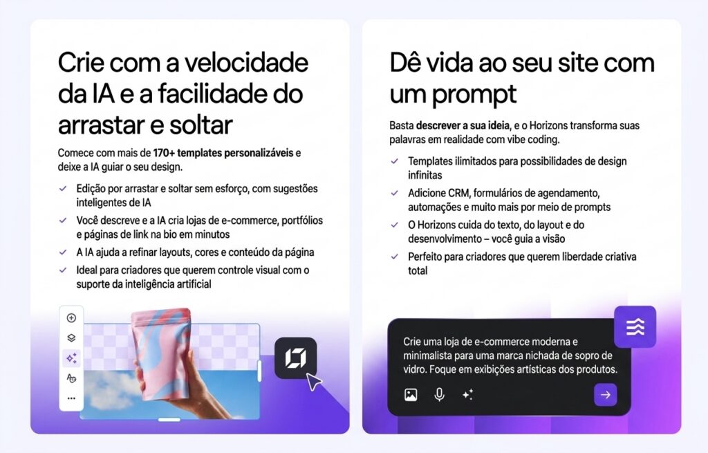 Landing page com IA da Hostinger