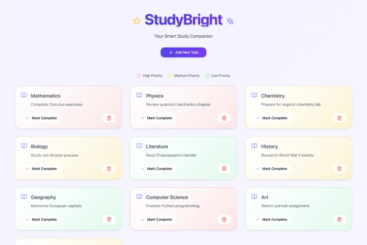 Study planner tool