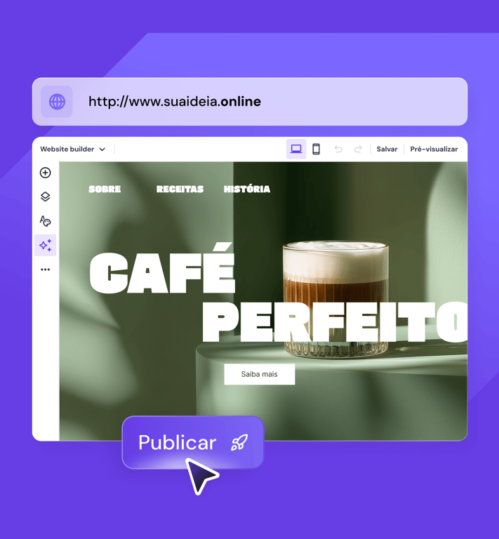 Tudo pronto para ficar online? Publique com um clique