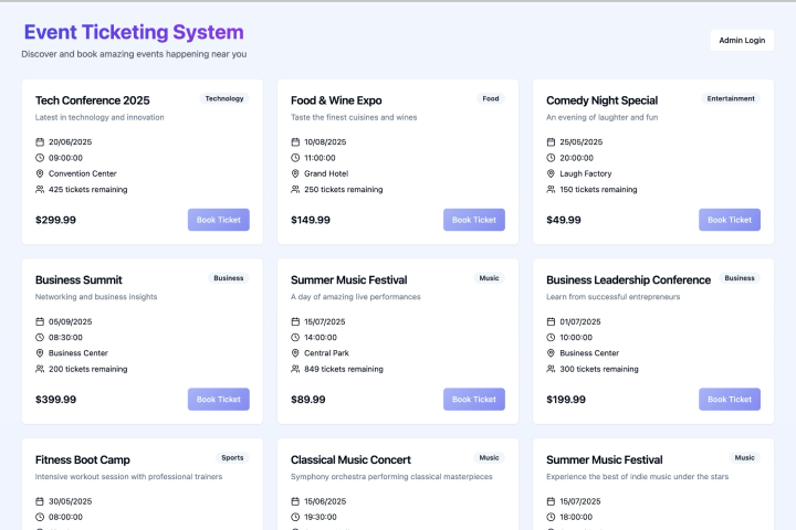 Event ticketing system