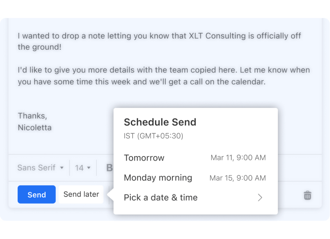 Write now, send later
