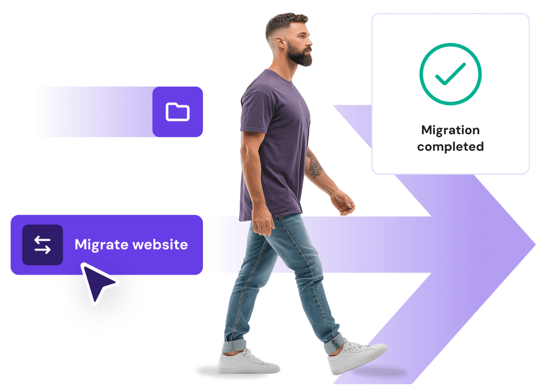 Migração fácil e gratuita do seu site