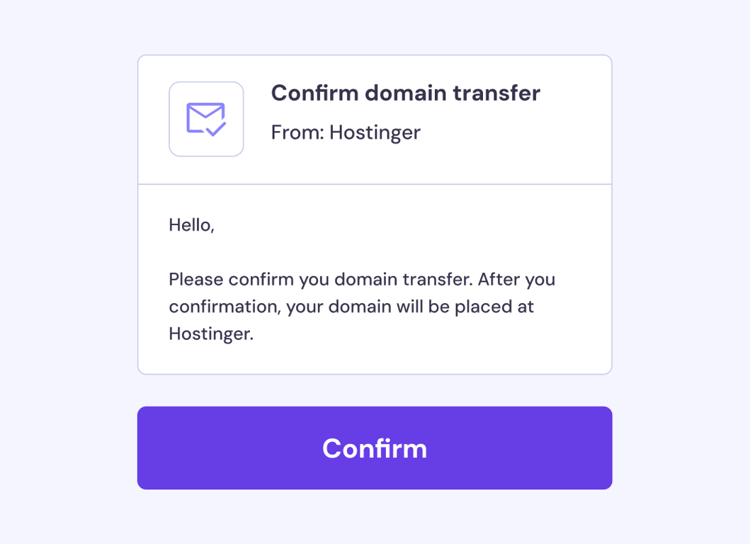 Aguarde pelo e-mail de confirmação