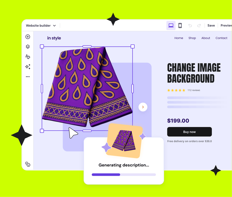 Website builder with AI tools