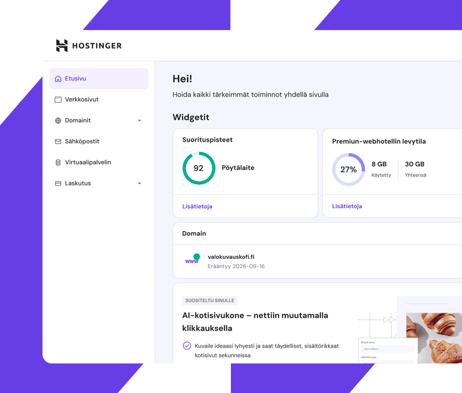 Tarkastele ja hallinnoi kaikkea.