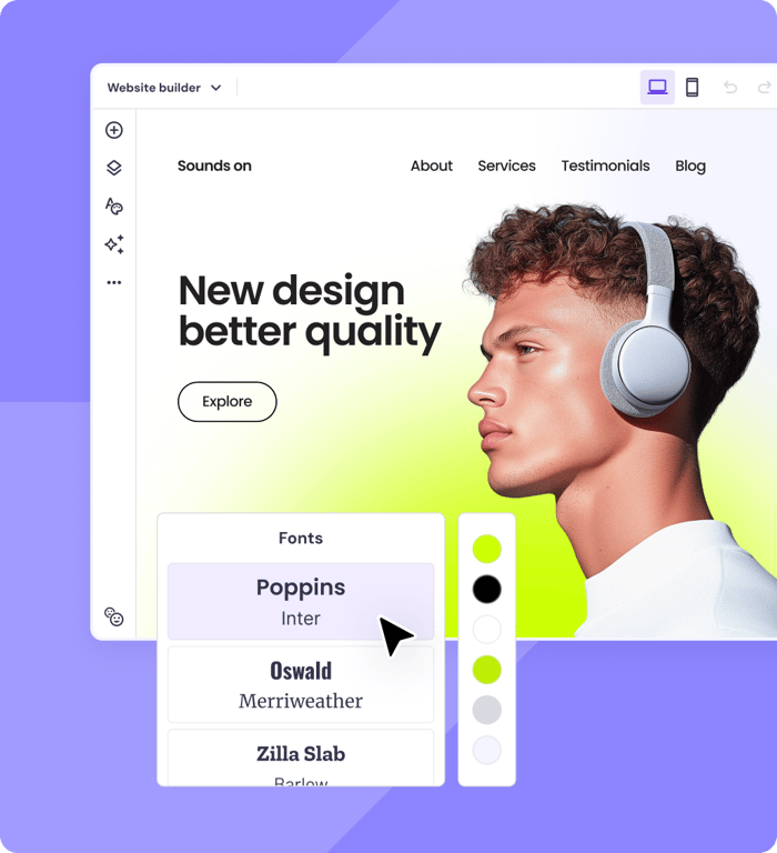 2. Customize your website