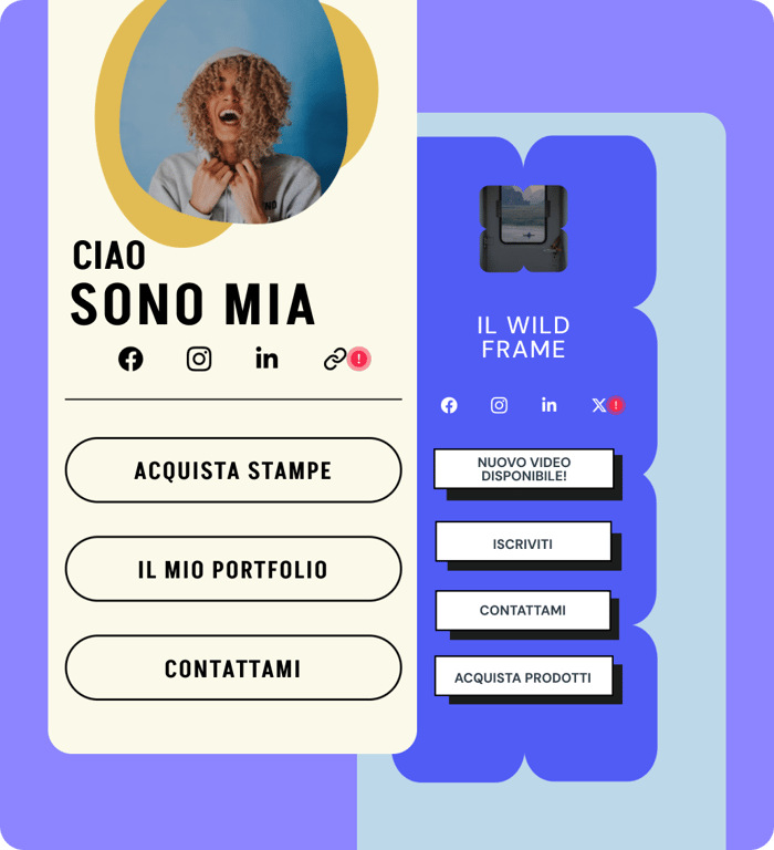 1. Scegli il template del tuo sito bio
