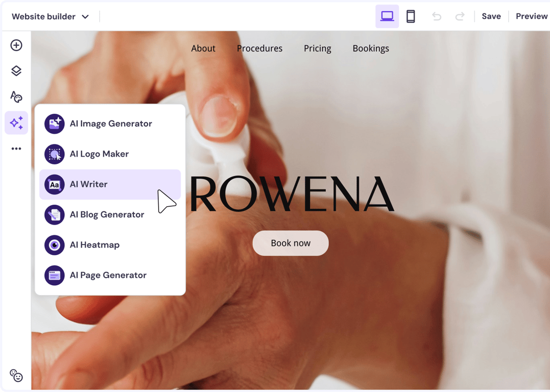 Creador de páginas web con IA
