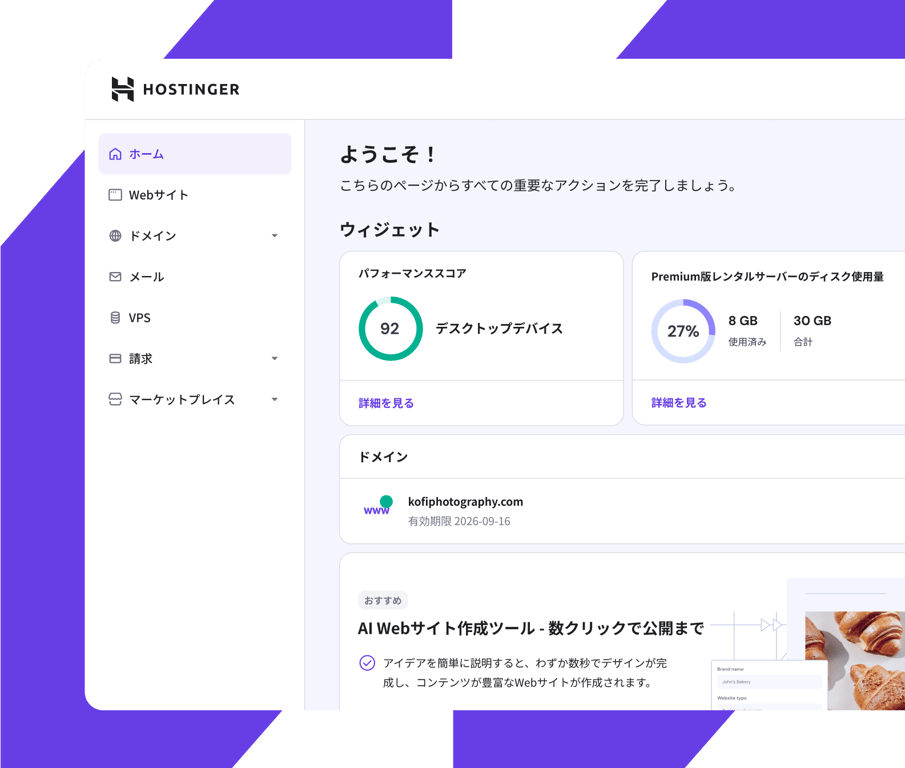 見やすいパネルで簡単に管理