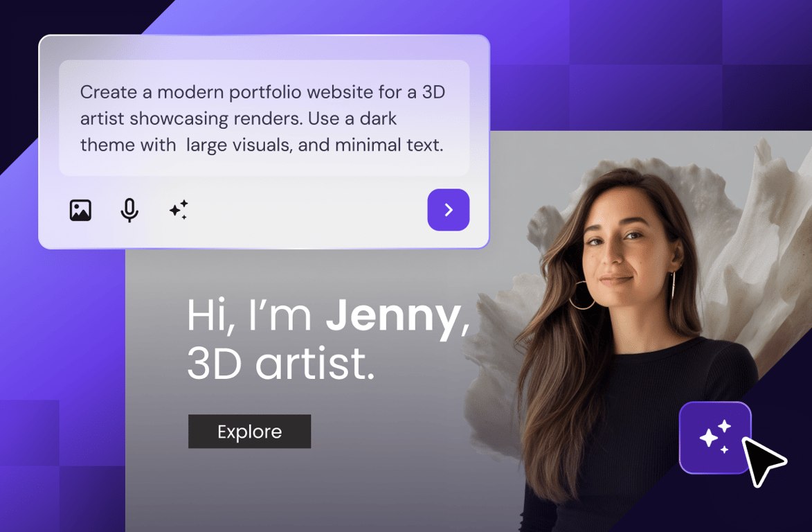 Create websites with AI, live in seconds