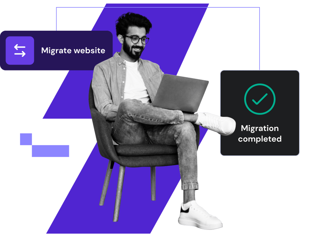 Migração fácil e gratuita do seu site