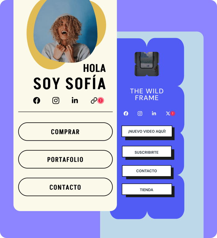 1. Elige tu plantilla de sitio web de bio