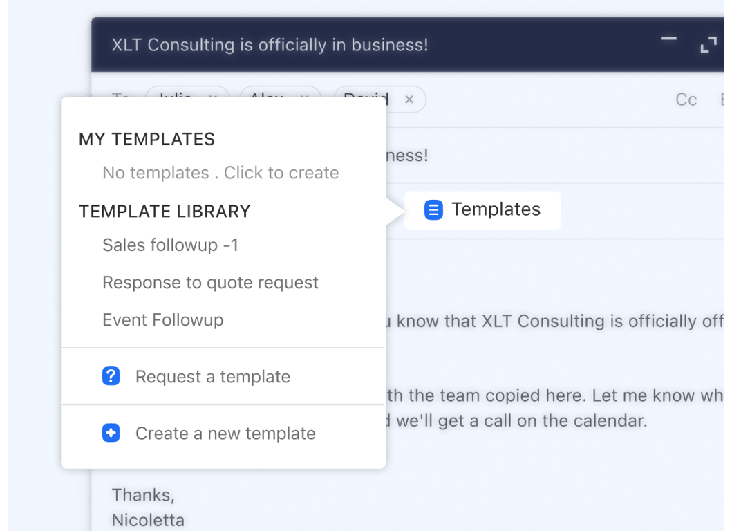 Don't reinvent the wheel for every email