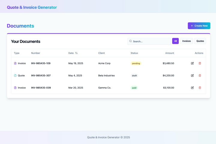 Invoice generator
