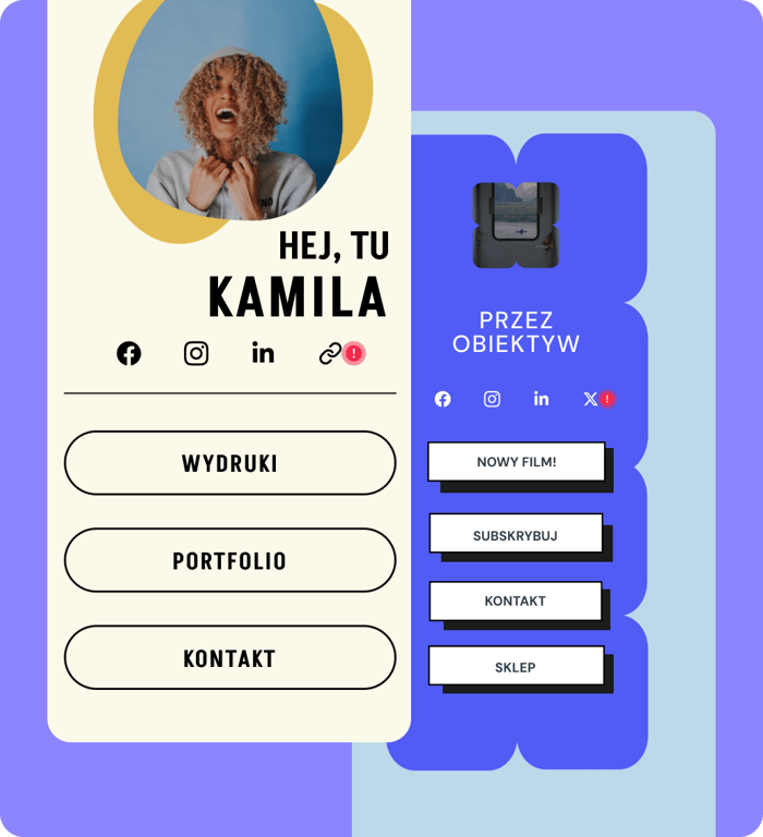 1. Wybierz szablon swojej strony bio