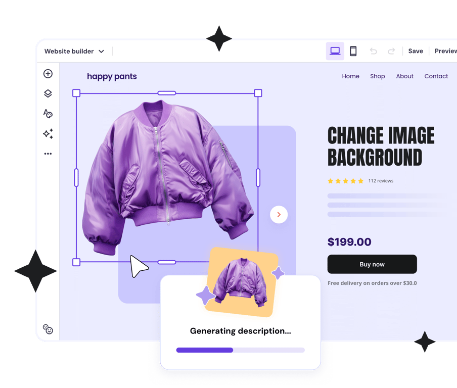 Website builder with AI tools