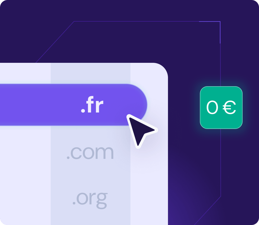 Enregistrez gratuitement un nom de domaine disponible