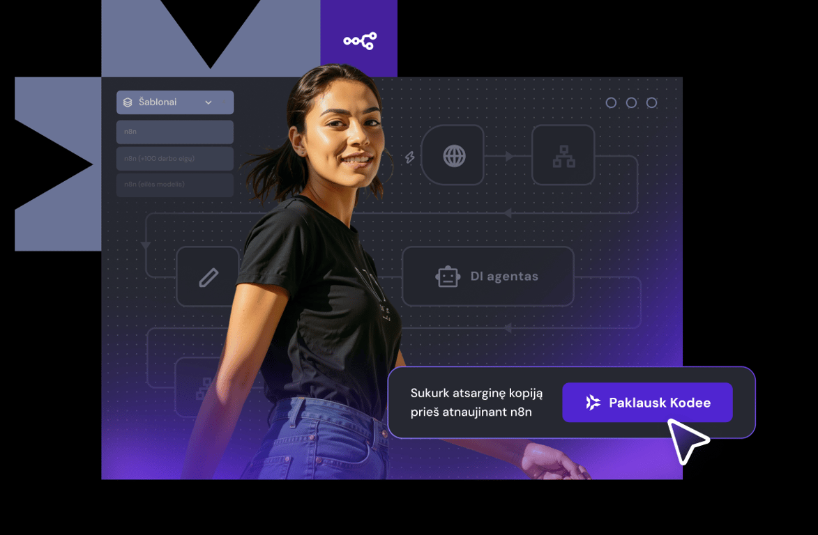 Įdiek n8n vienu spustelėjimu