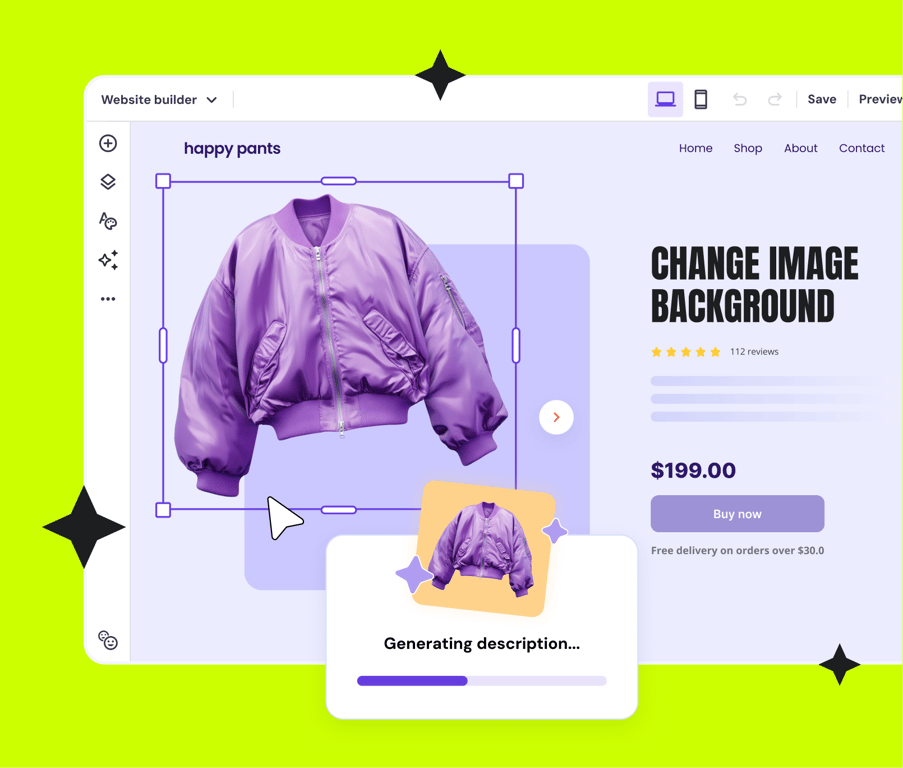 Website builder with AI tools