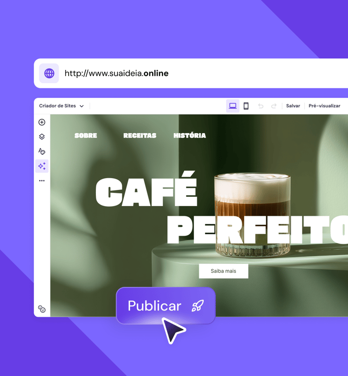 Tudo pronto para ficar online? Publique com um clique