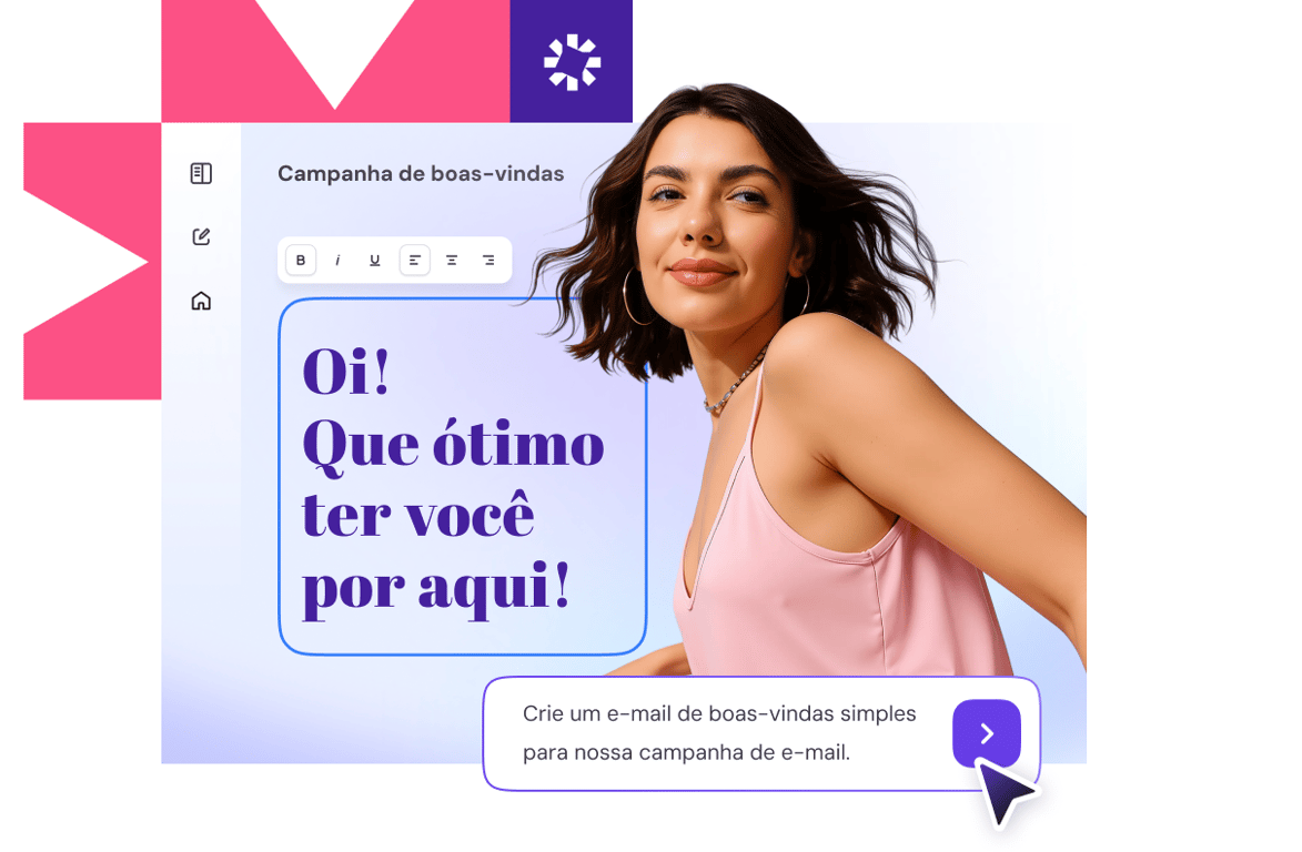 Comece hoje. Venda mais com e-mail marketing com IA