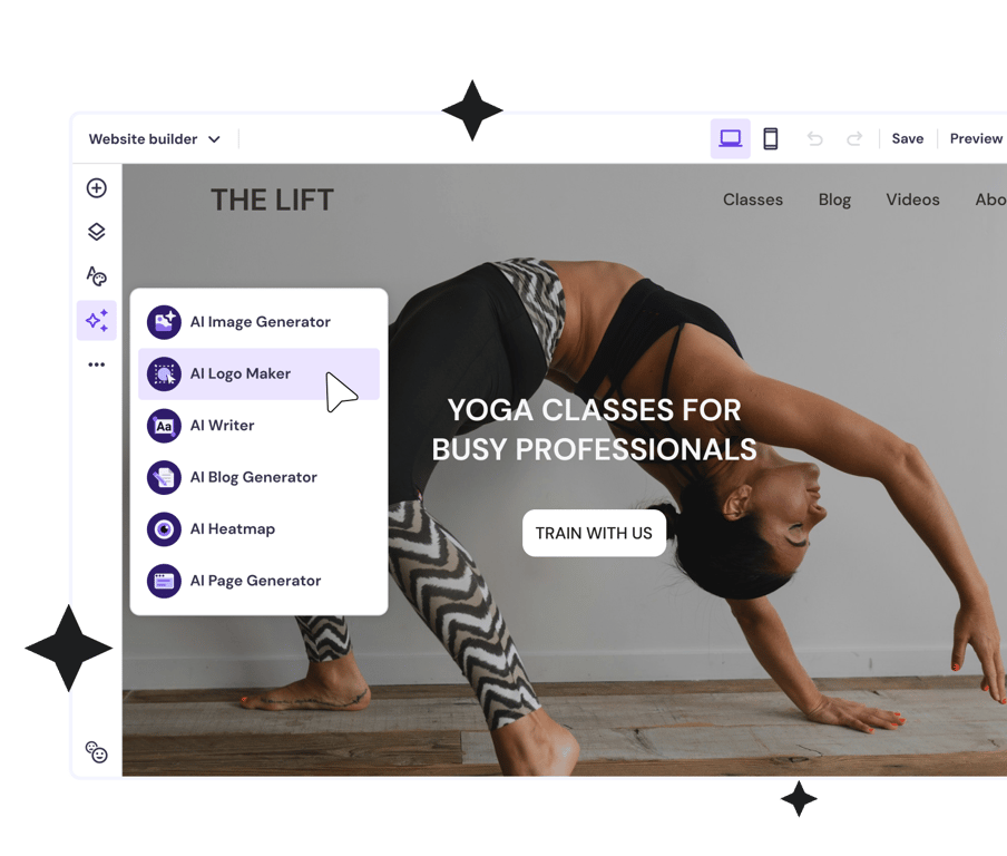 Fitness Website builder with AI tools