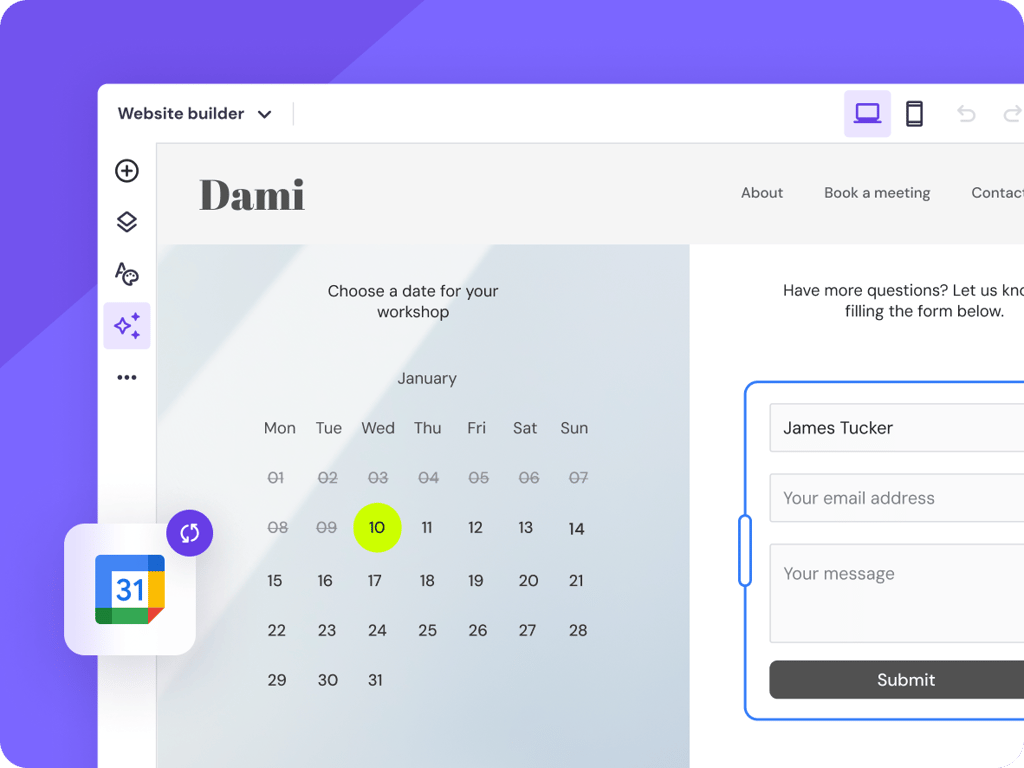 Appointment booking calendar