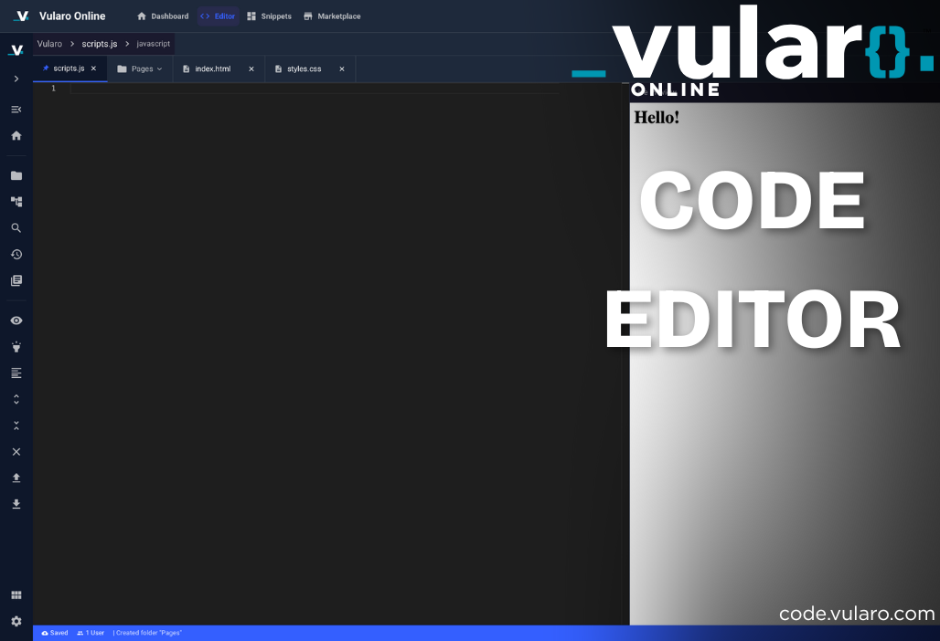 A fast online code editor for writing, saving, and sharing code with clean & modern tools.
