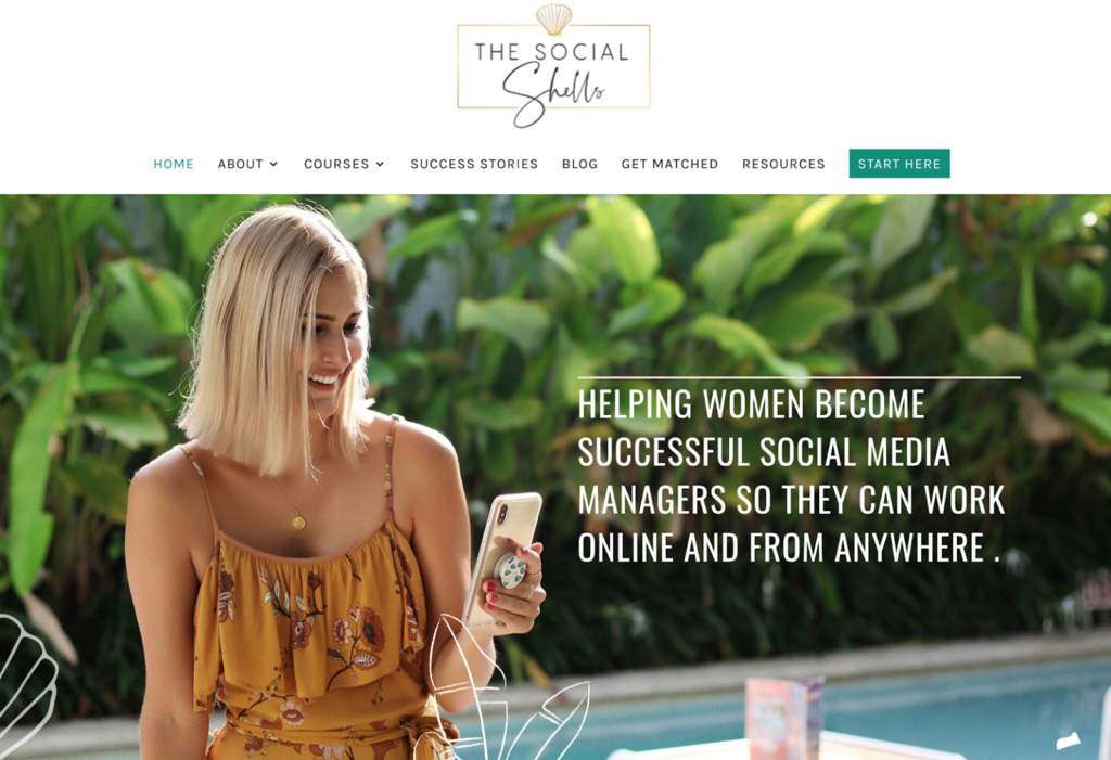 Página de inicio de The Social Shells