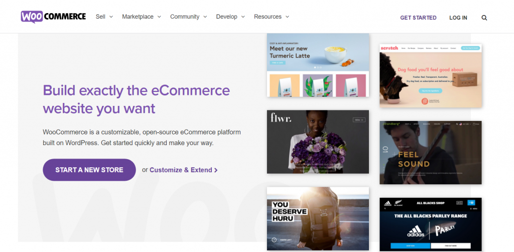 Página de inicio de Woocommerce