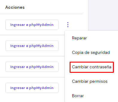 Cambiar contraseña en Bases de datos MySQL