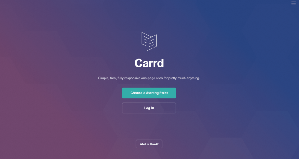 Homepage von Carrd