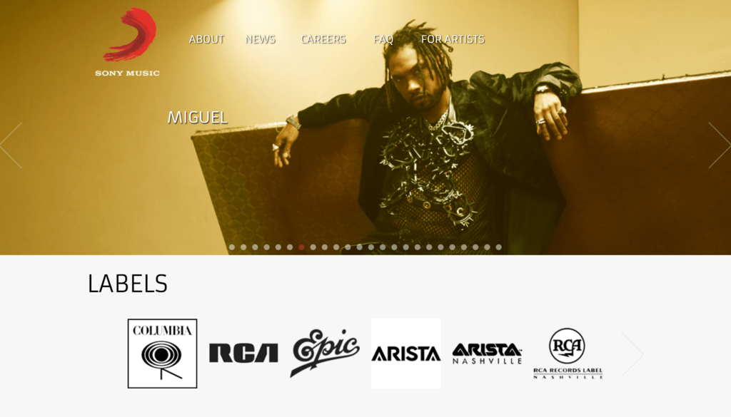 Sony Music Website