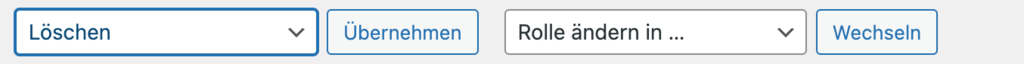 Benutzer l&ouml;schen im WordPress Benutzer-Tab