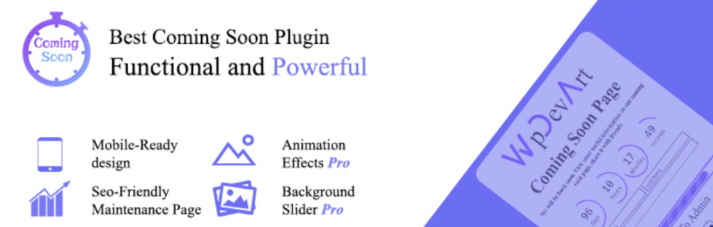 Das Banner des Plugins "Coming Soon" und "Maintenance Mode".