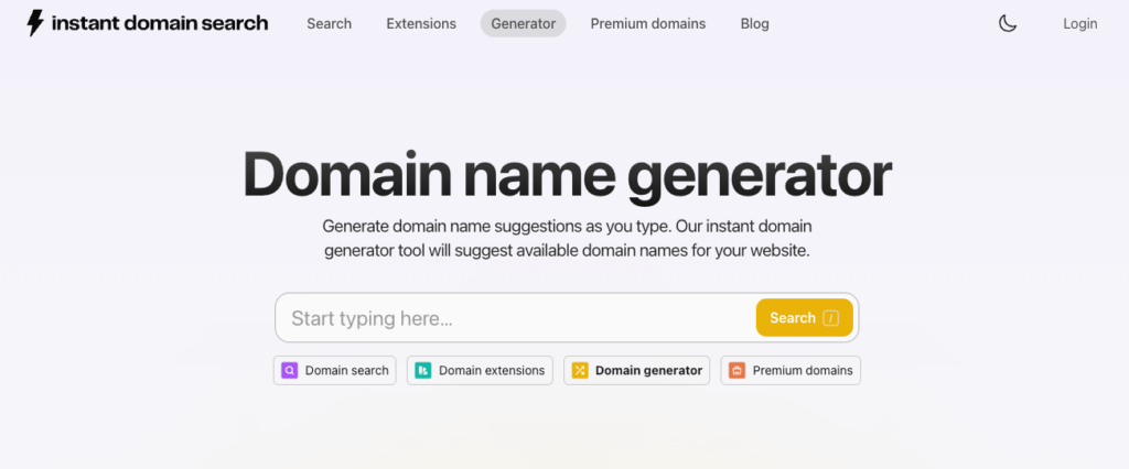 Instant Domain Search Landing-Page
