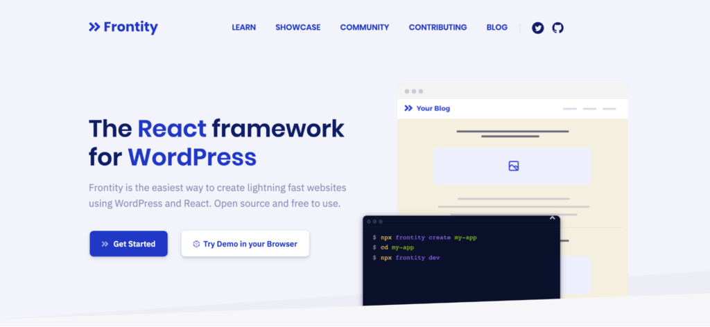 Frontity-Startseite – Das React-Framework für WordPress