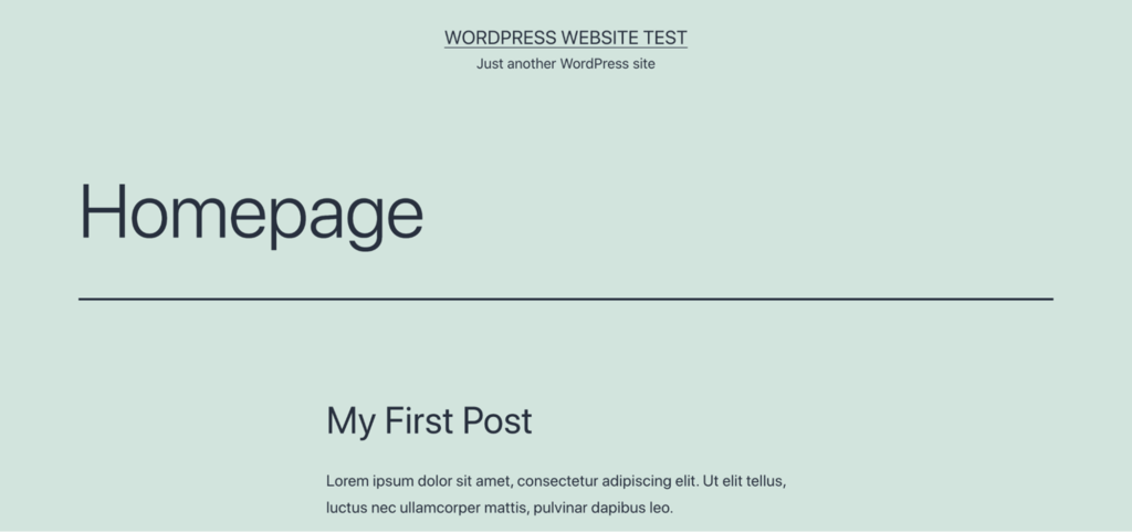 WordPress-Testseite Homepage