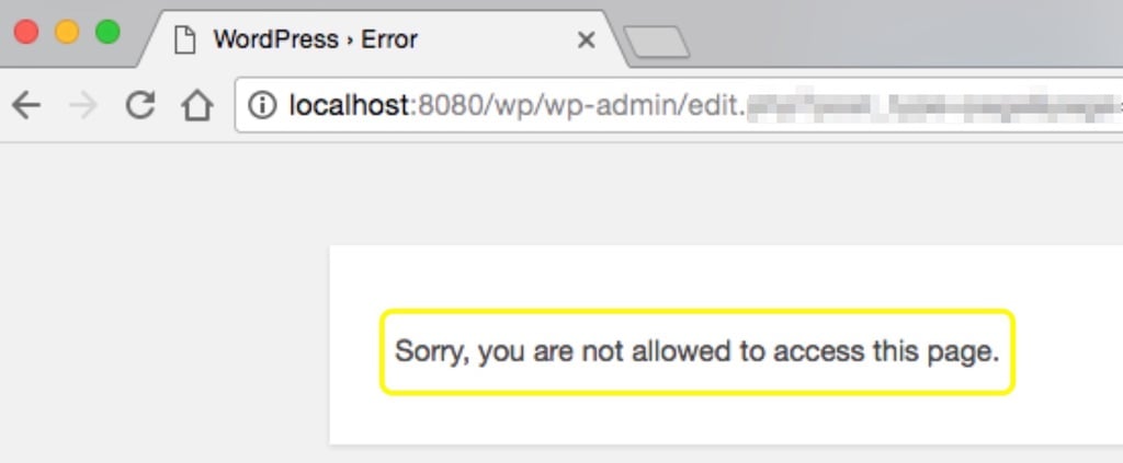 „Sorry, You Are Not Allowed to Access This Page“ Fehler in WordPress
