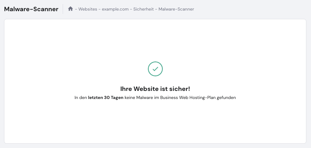 Die Malware-Scanner-Funktion in hPanel