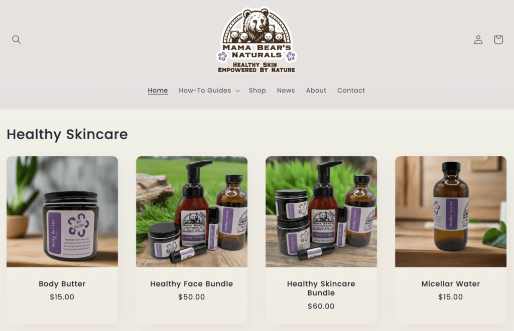 Startseite von Mama Bear's Naturals