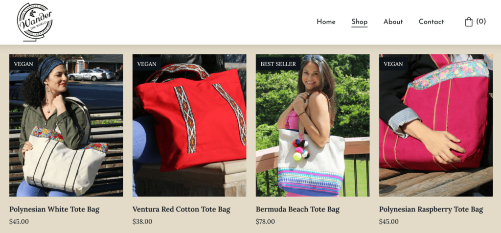 Shop-Seite von Wander The World