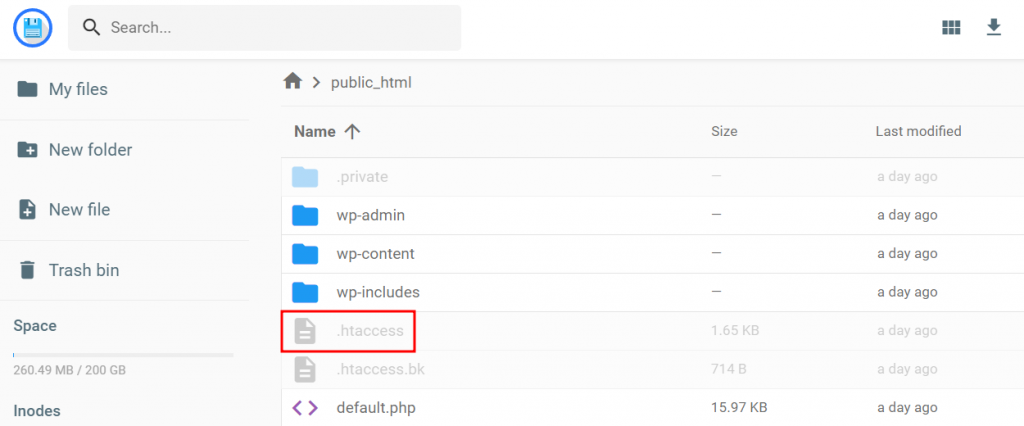Die .htaccess-Datei in public_html