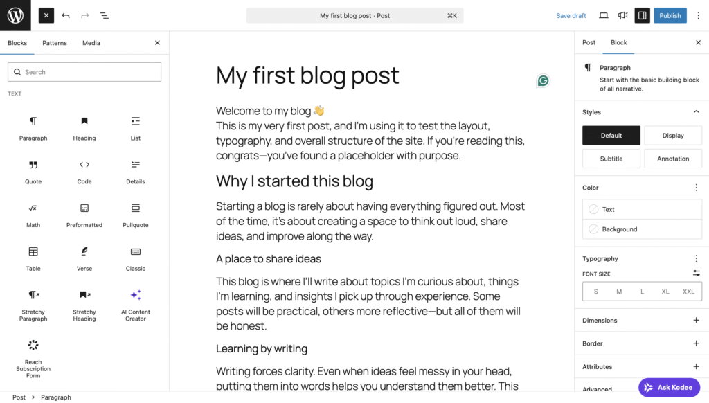 WordPress-Blockbibliothek
